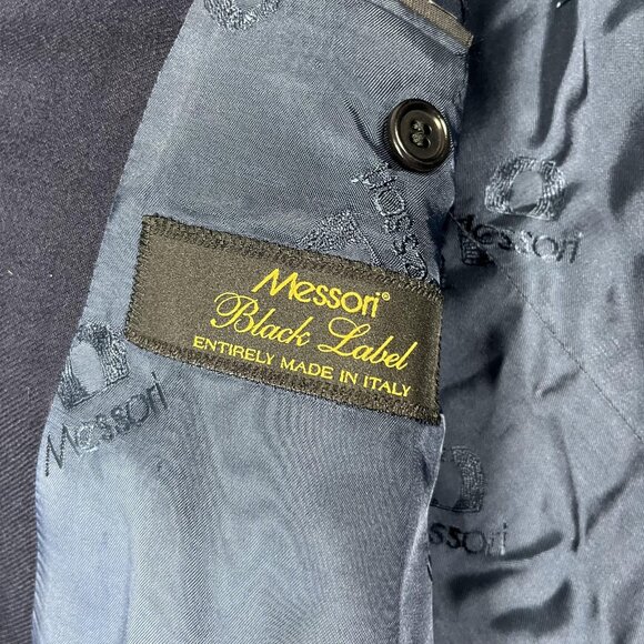 Messori Black Label Blazer Mens 46 Cashmere Two Button Suit Jacket Made Italy - Picture 3 of 12